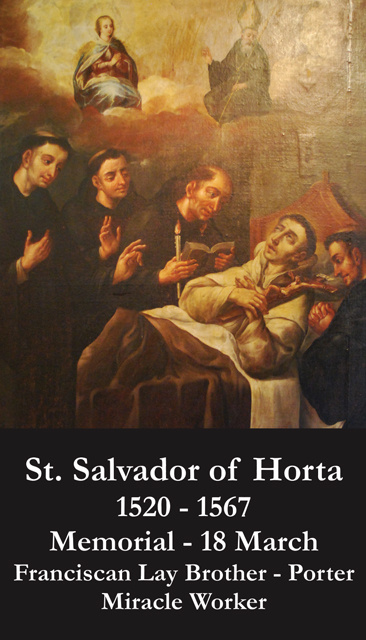 St. Salvador of Horta Prayer Card